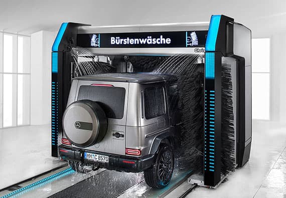 Lavage d'une mercedes avec le portique VEGA 